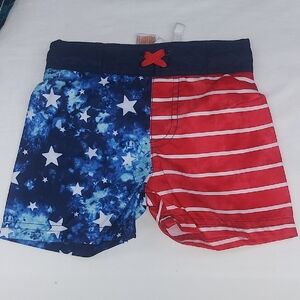 Patriotic Star and Stripe Swim Shorts